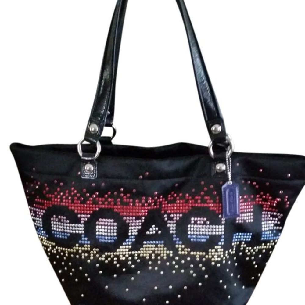 Coach limited poppy holiday sateen rhinestone tote